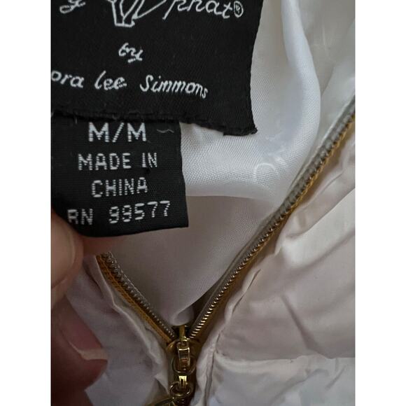 Baby Phat White Down Puffer Zip Hood Vintage Y2K Jacket Coat Medium Streetwear - Picture 14 of 16